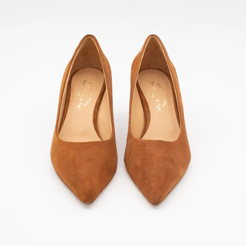 Sandro Barbera 1473 Camoscio Cuir décolleté marrone tacco 5