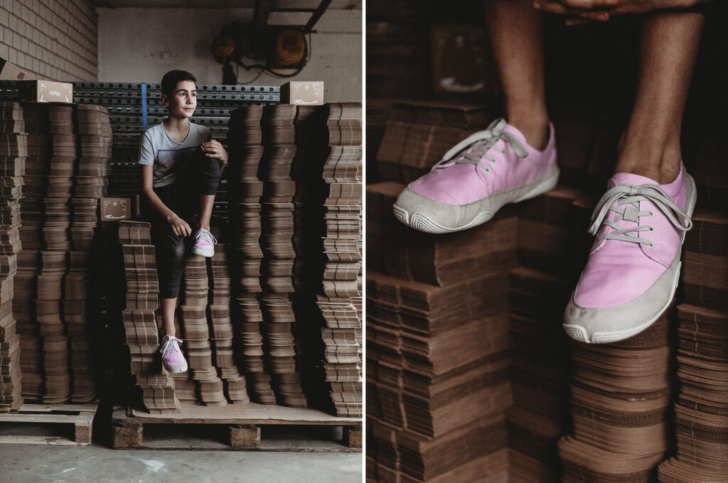 Wildling Shoes Hanami scarpe scalze rosa lino
