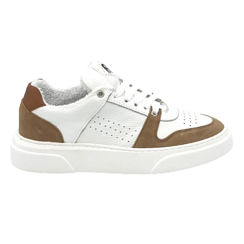 Sandro Barbera B68 Materia sneaker pelle bianco-marrone