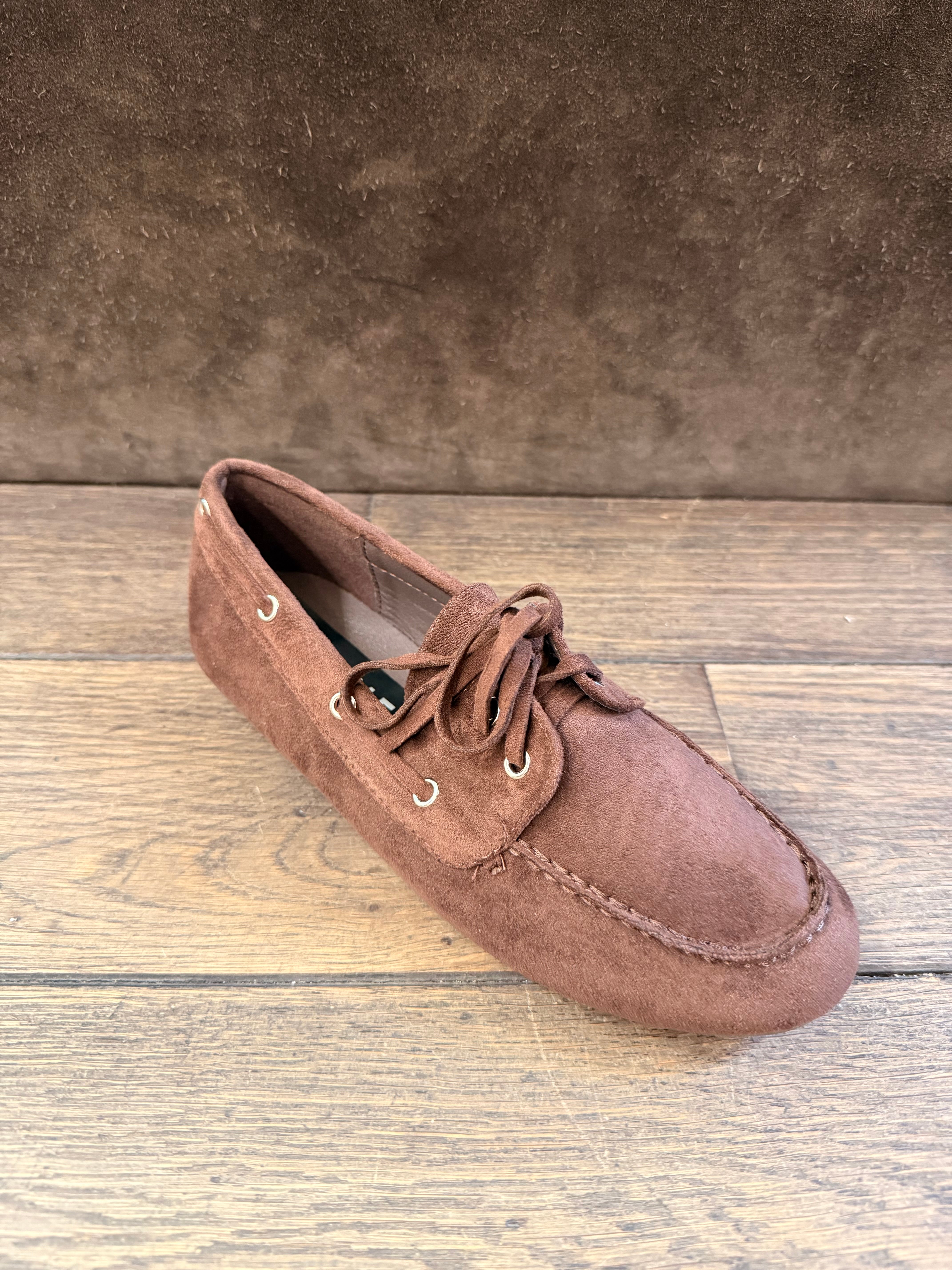 Linea Elle Scarpa da Barca Brown Alcantara donna 38