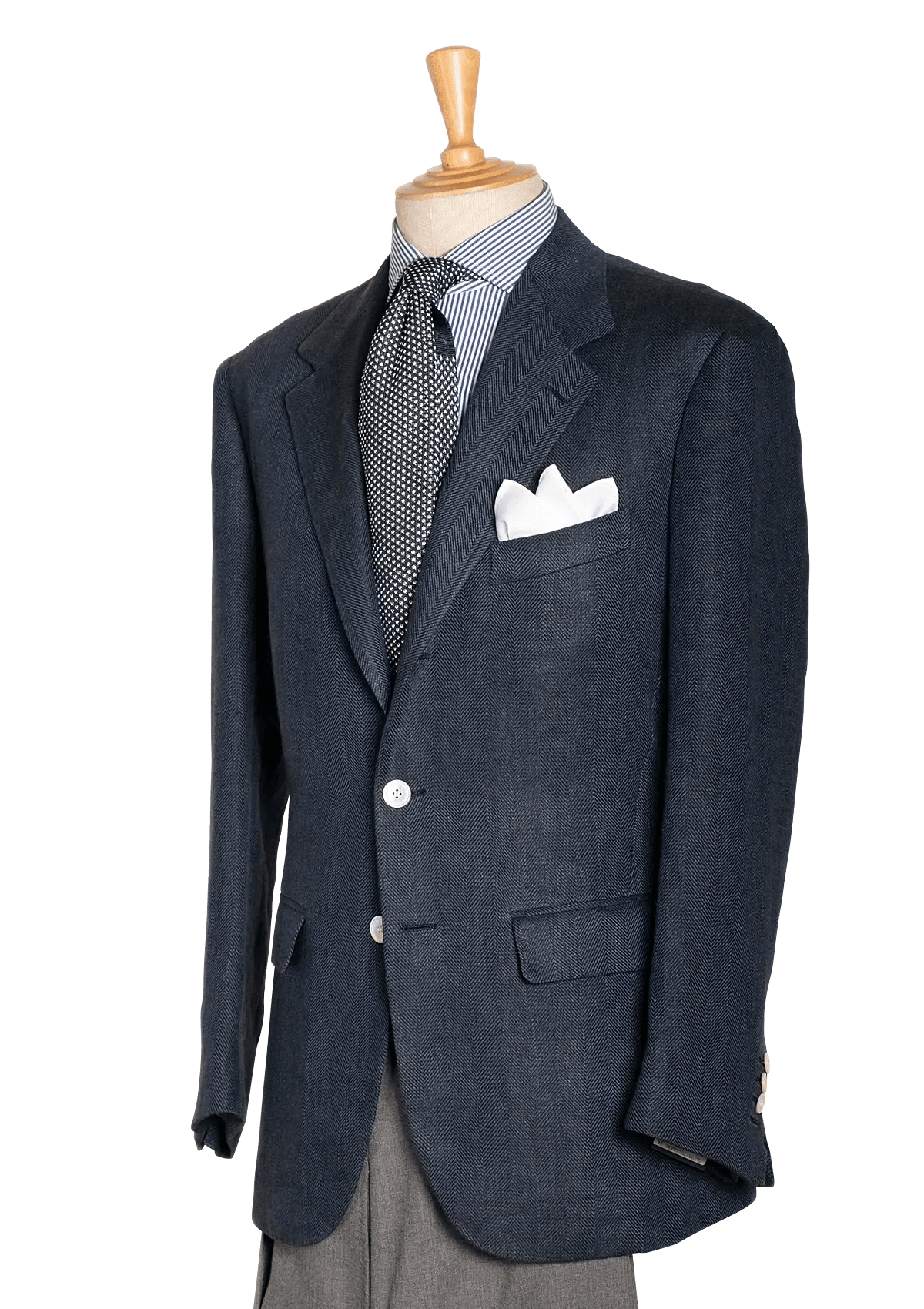 Stefano Bemer Blazers Giacca Lino Blu Spinato SV2031