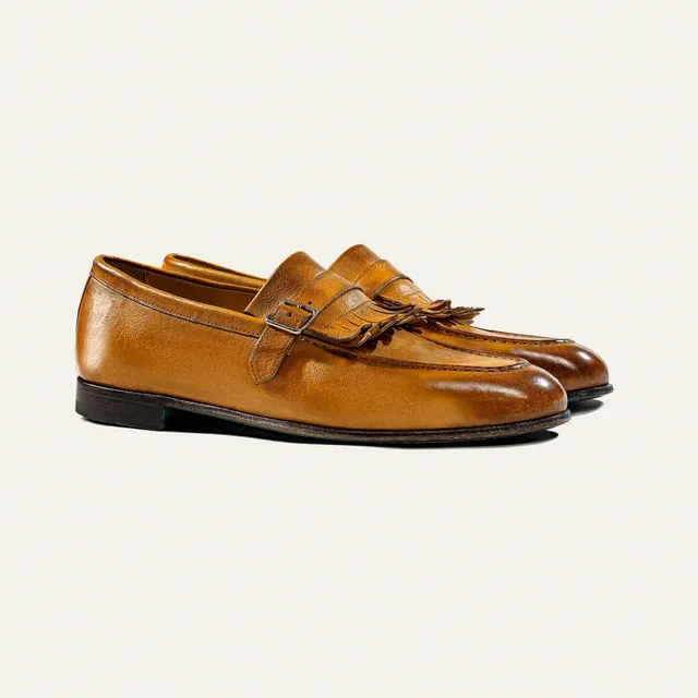 Dellovo Capriaro mocassino uomo brandy bufalo