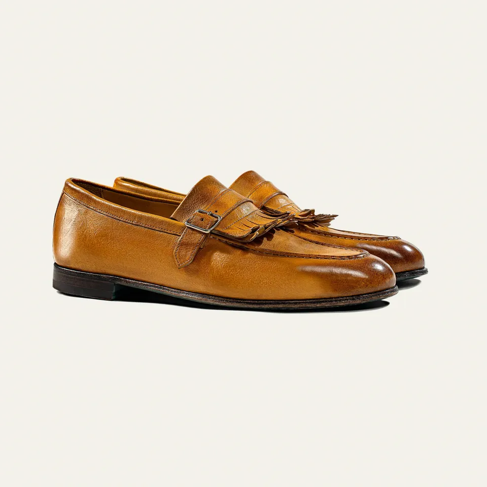 Dellovo Capriaro mocassino uomo brandy bufalo