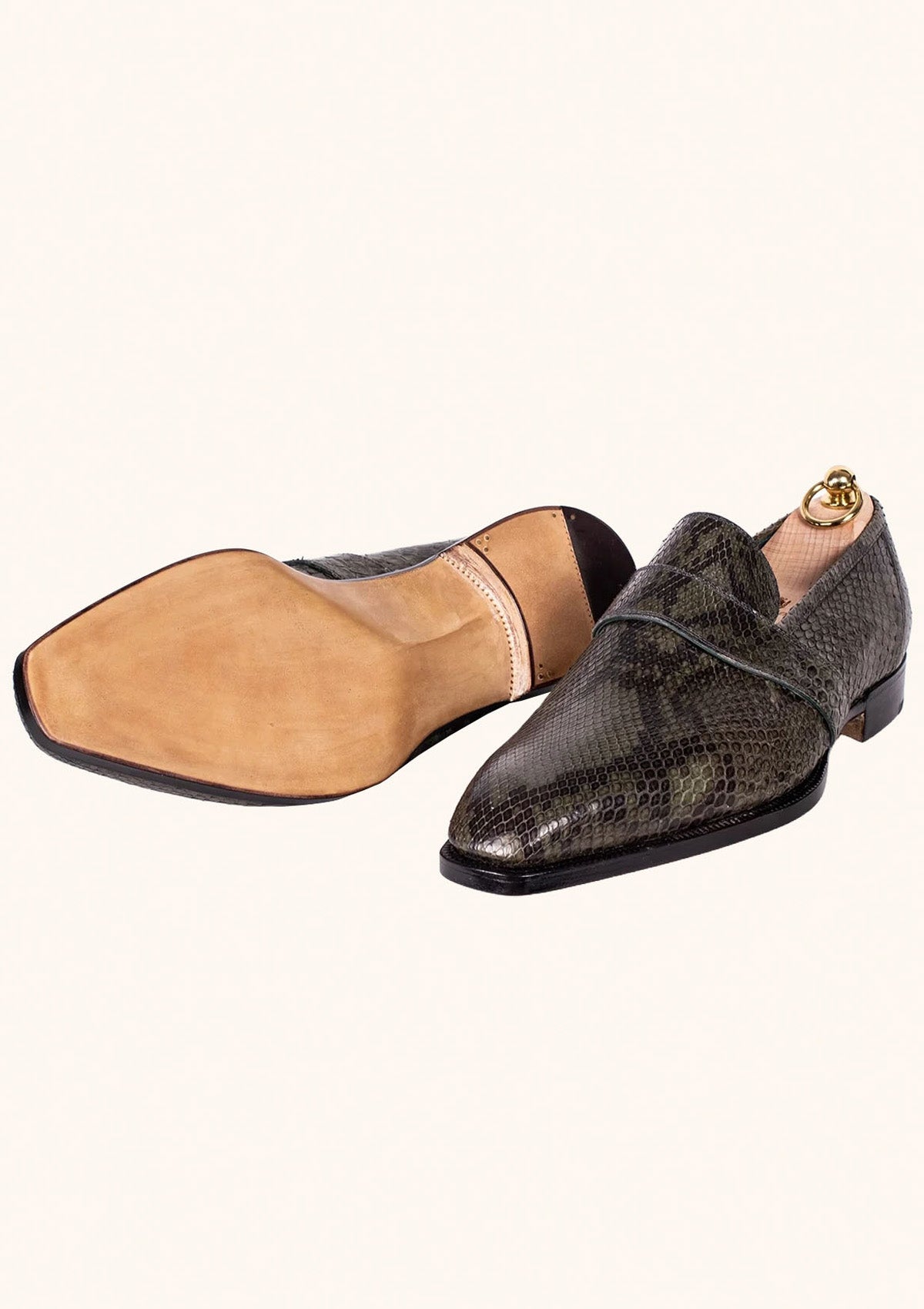 Stefano Bemer Loafers T1231 mocassini pitone verde