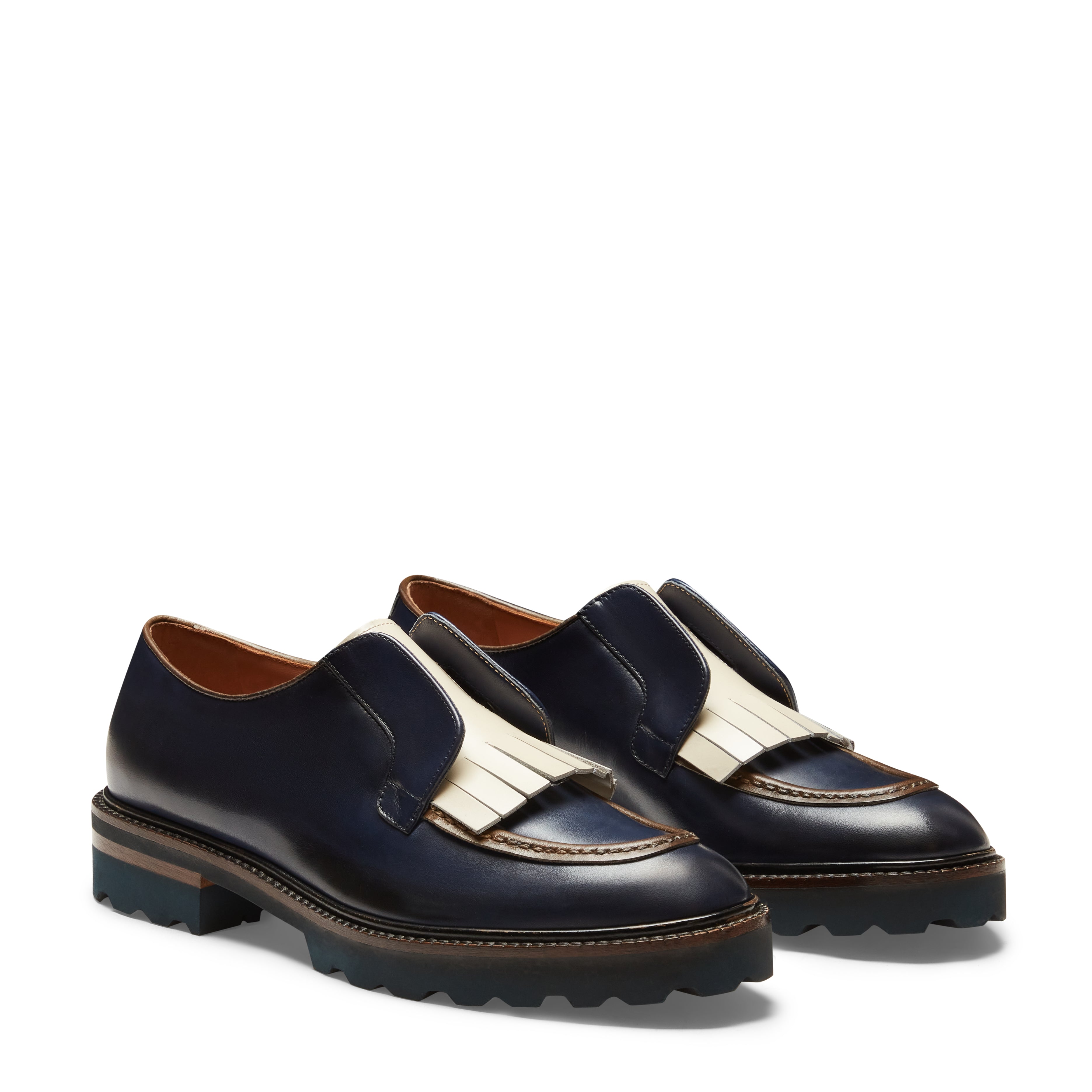 F.lli Rossetti Dandy Derby Donna Pelle Navy Avorio 68288
