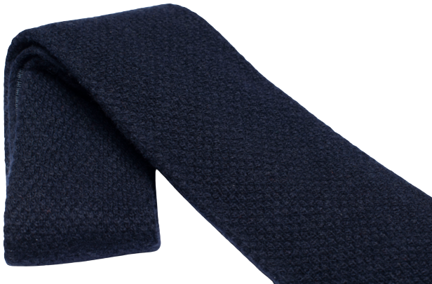 Stefano Bemer Ties cravatta lana maglia blu 8 cm