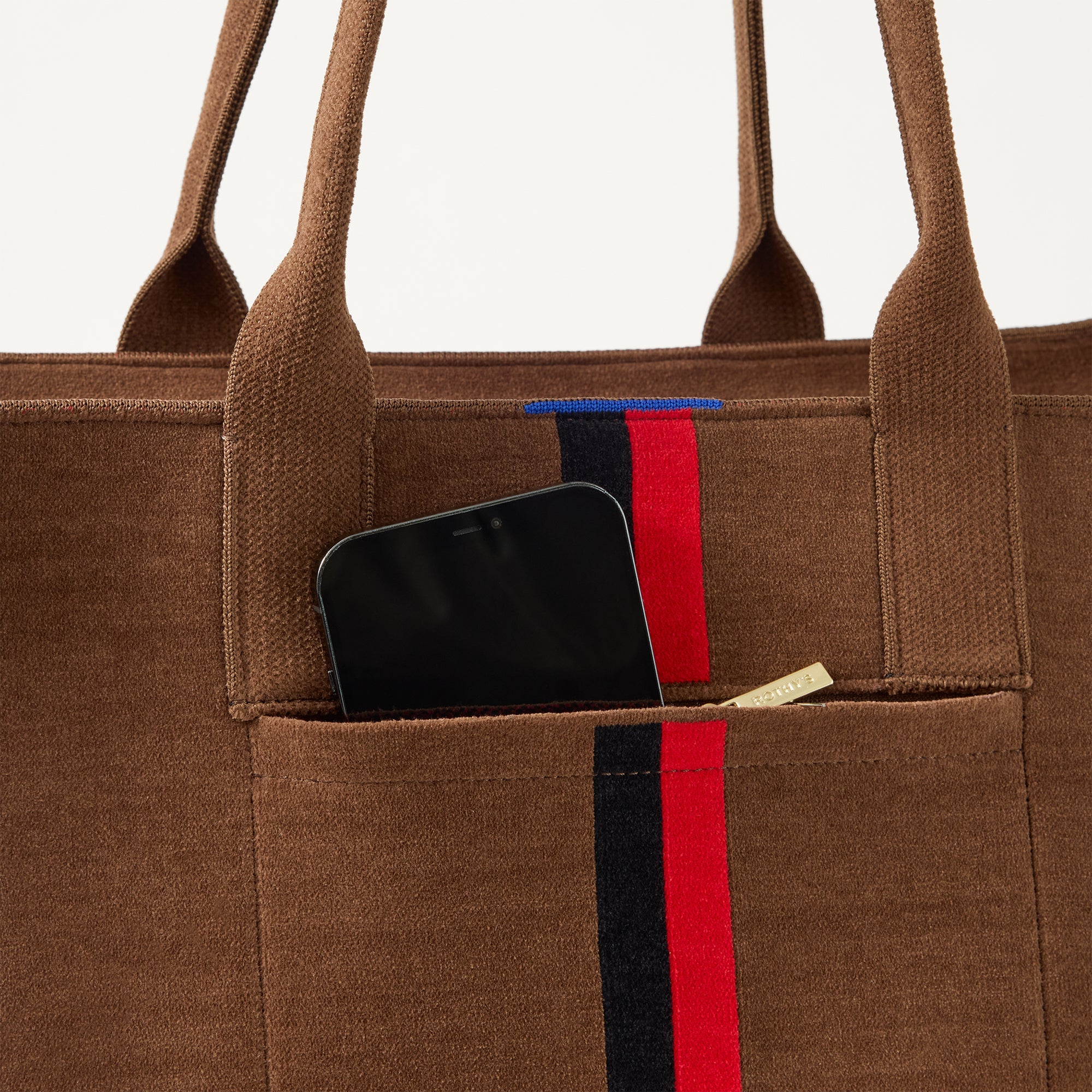 Rothy's Classic Tote tote bag ReVelvet Cinnamon Stripe marrone