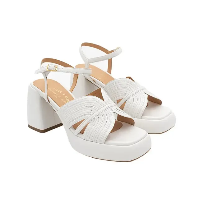 Sandro Barbera 6008 sandalo donna bianco plateau tacco 9 cm