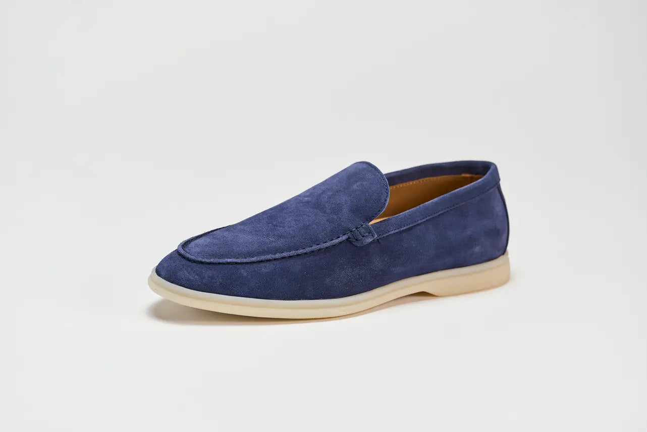Sandro Barbera 797-24 Mocassini Uomo Indaco Pelle Scamosciata