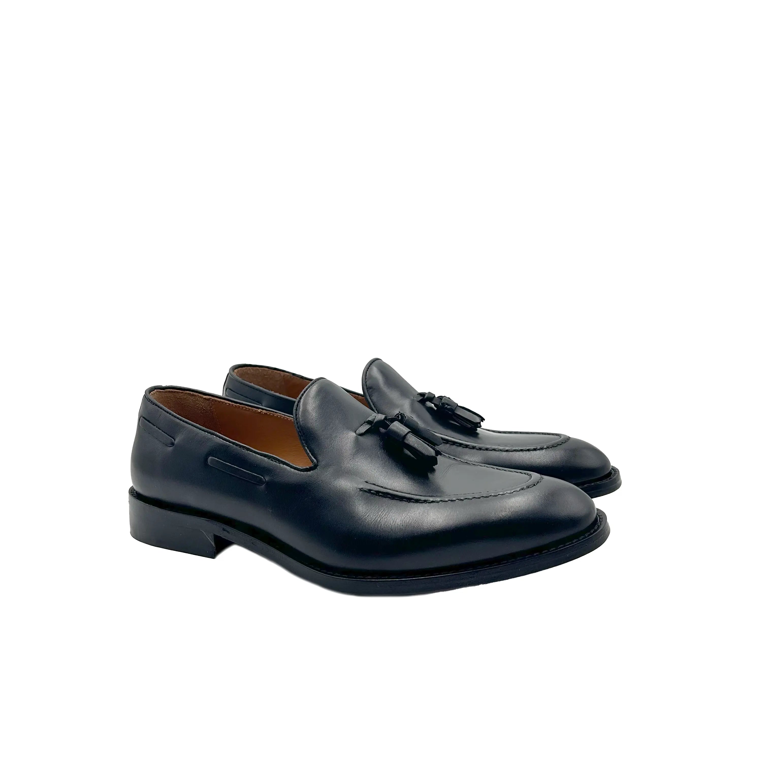 Sandro Barbera 45213 Tassel Loafer mocassini uomo vitello nero
