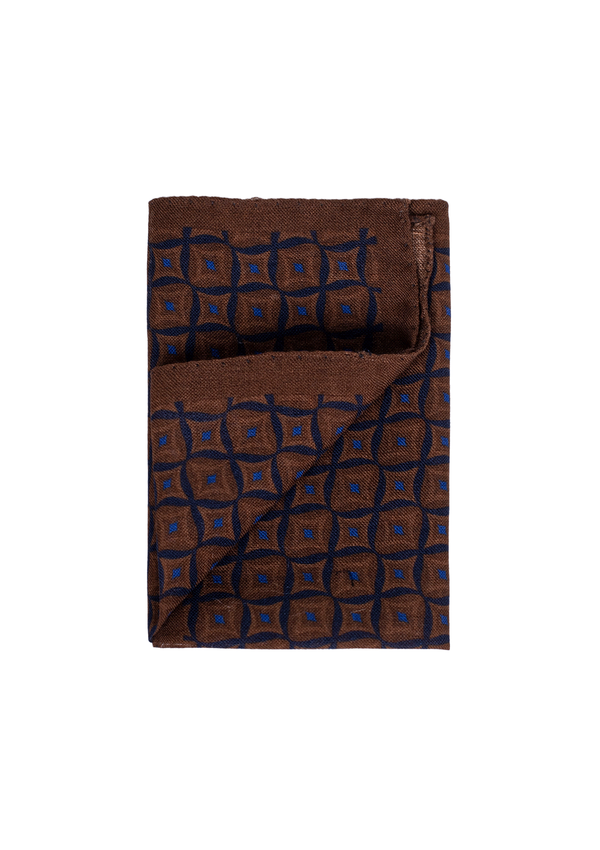 Stefano Bemer SV5004/A pochette lana blu fantasia rombi