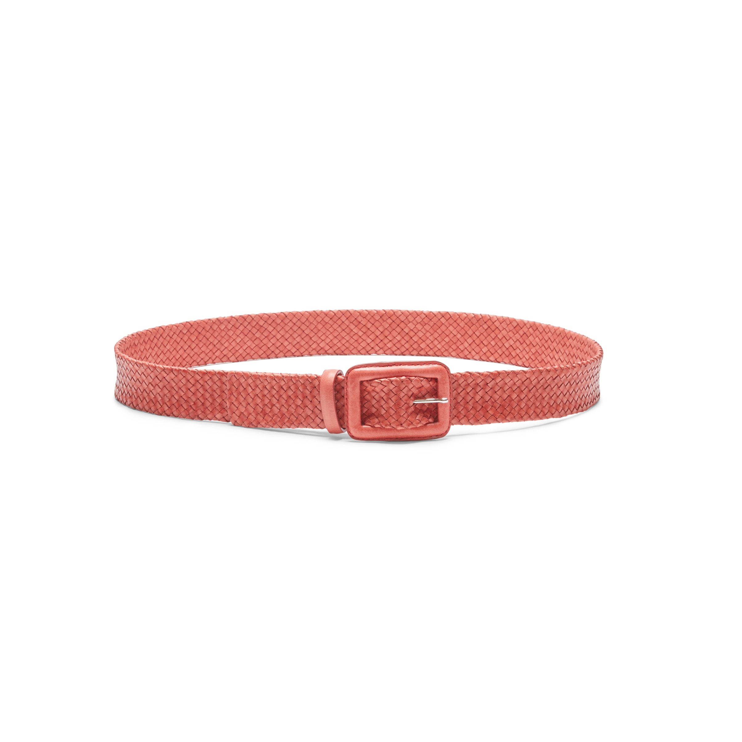 F.lli Rossetti Cintura Donna Pelle Intrecciata Ciliegia 3 cm