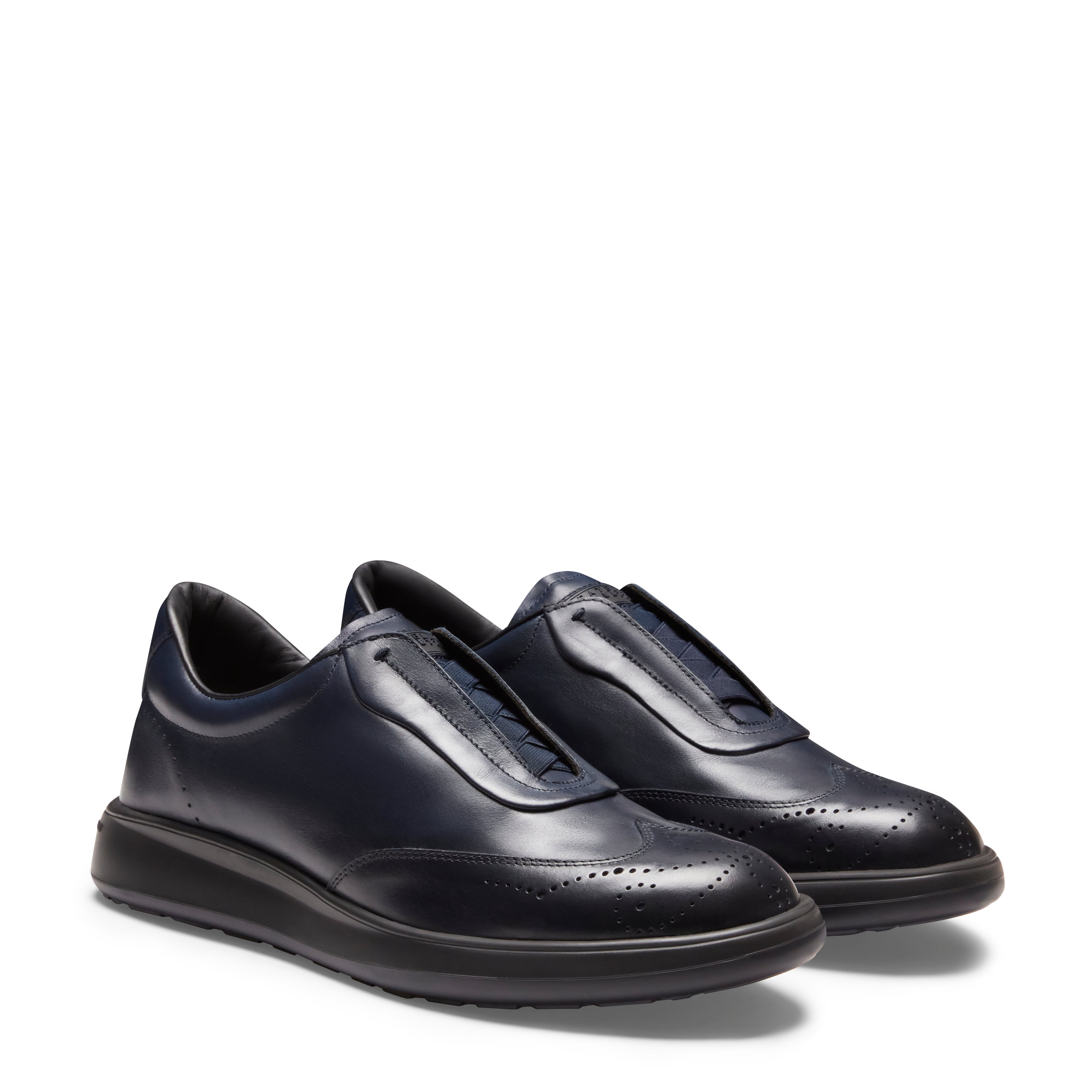 F.lli Rossetti Sneaker Brogue Pelle Marine Suola Gomma