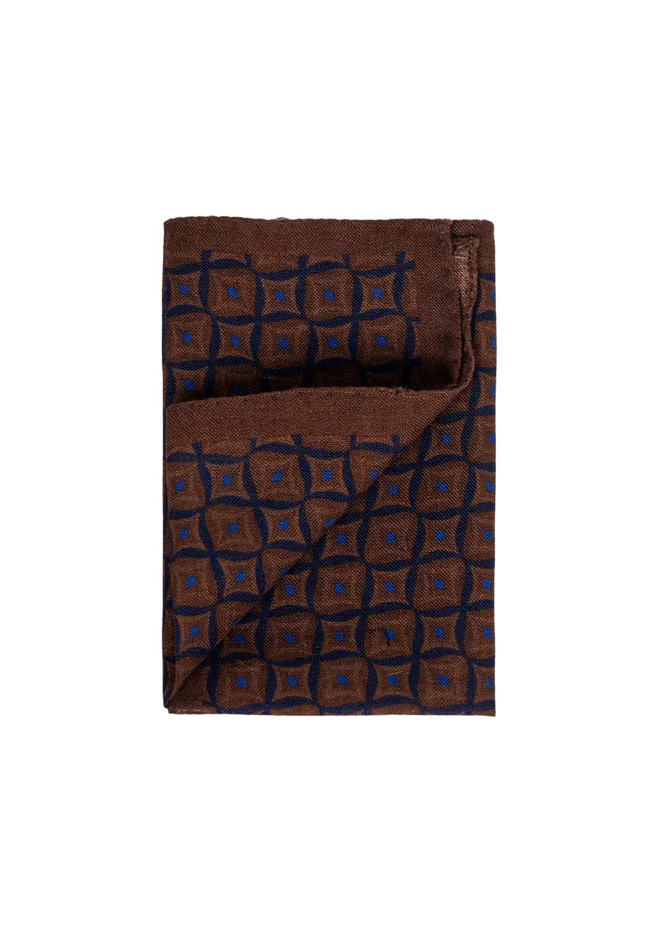 Stefano Bemer SV5004/A pochette lana blu fantasia rombi