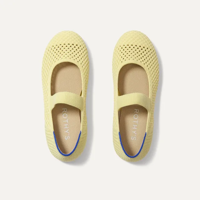 Rothy's The Kids Mary Jane scarpe bambina Lemonade Open-Knit gialle