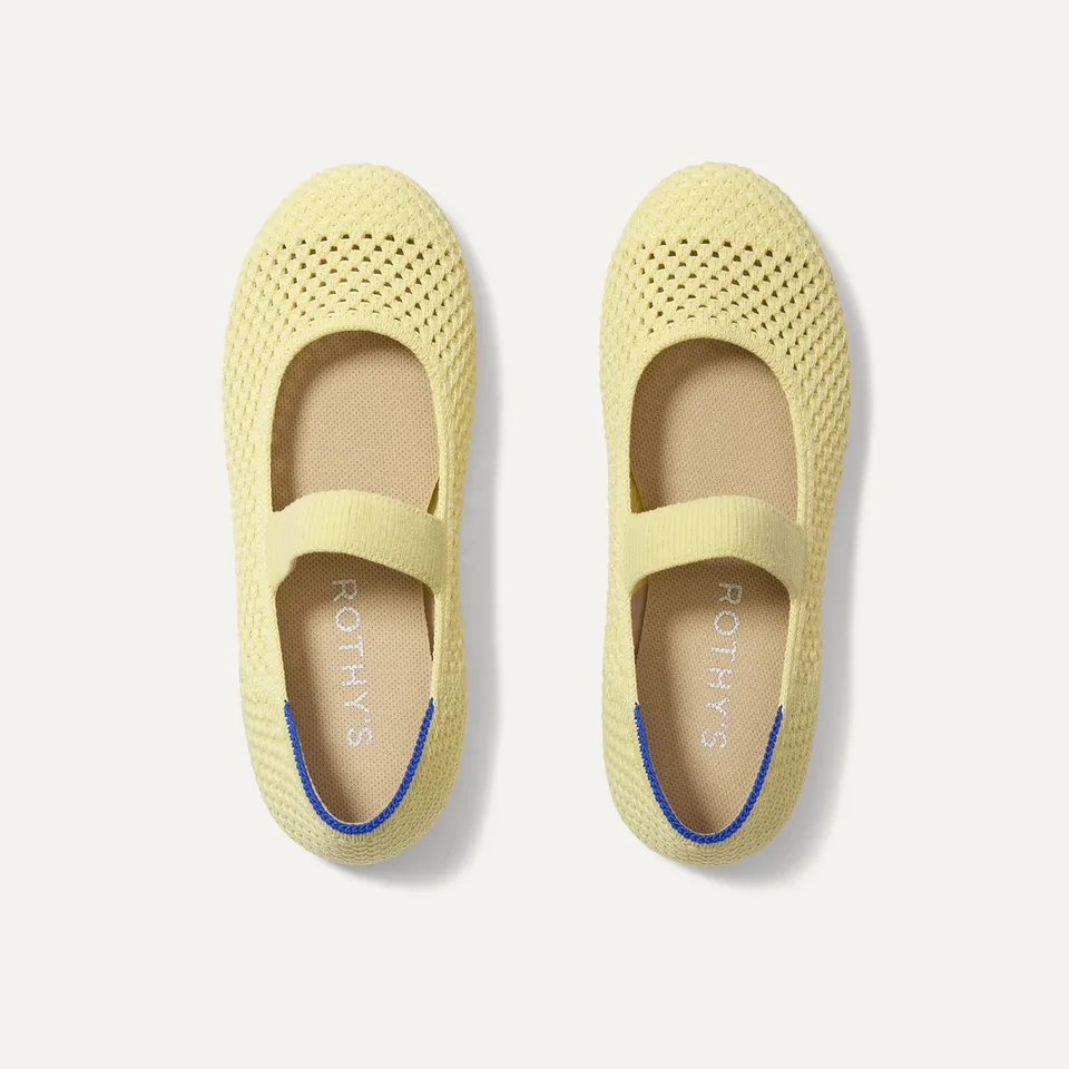 Rothy's The Kids Mary Jane scarpe bambina Lemonade Open-Knit gialle
