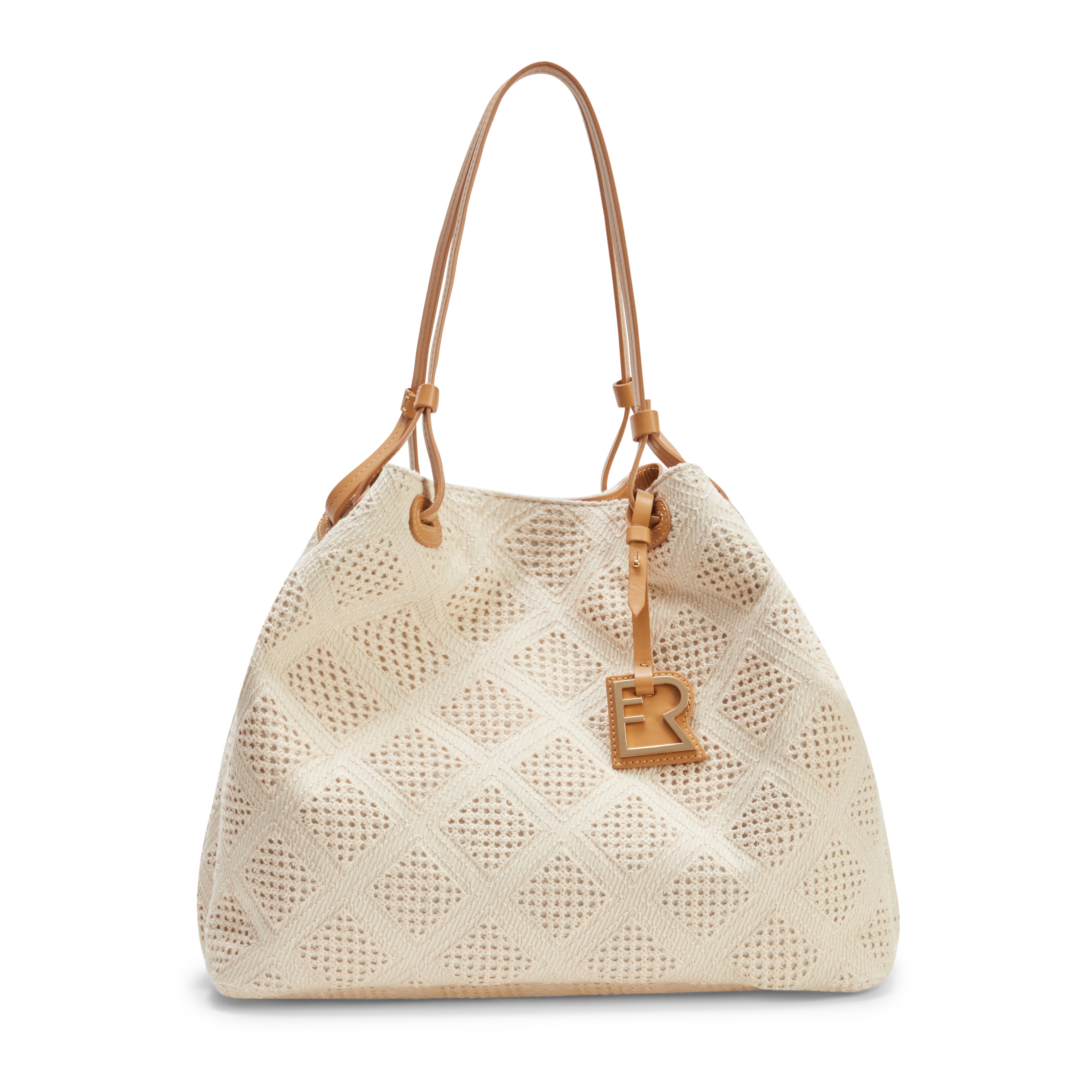 F.lli Rossetti Royal Tote Bag Avorio in Lino e Pelle