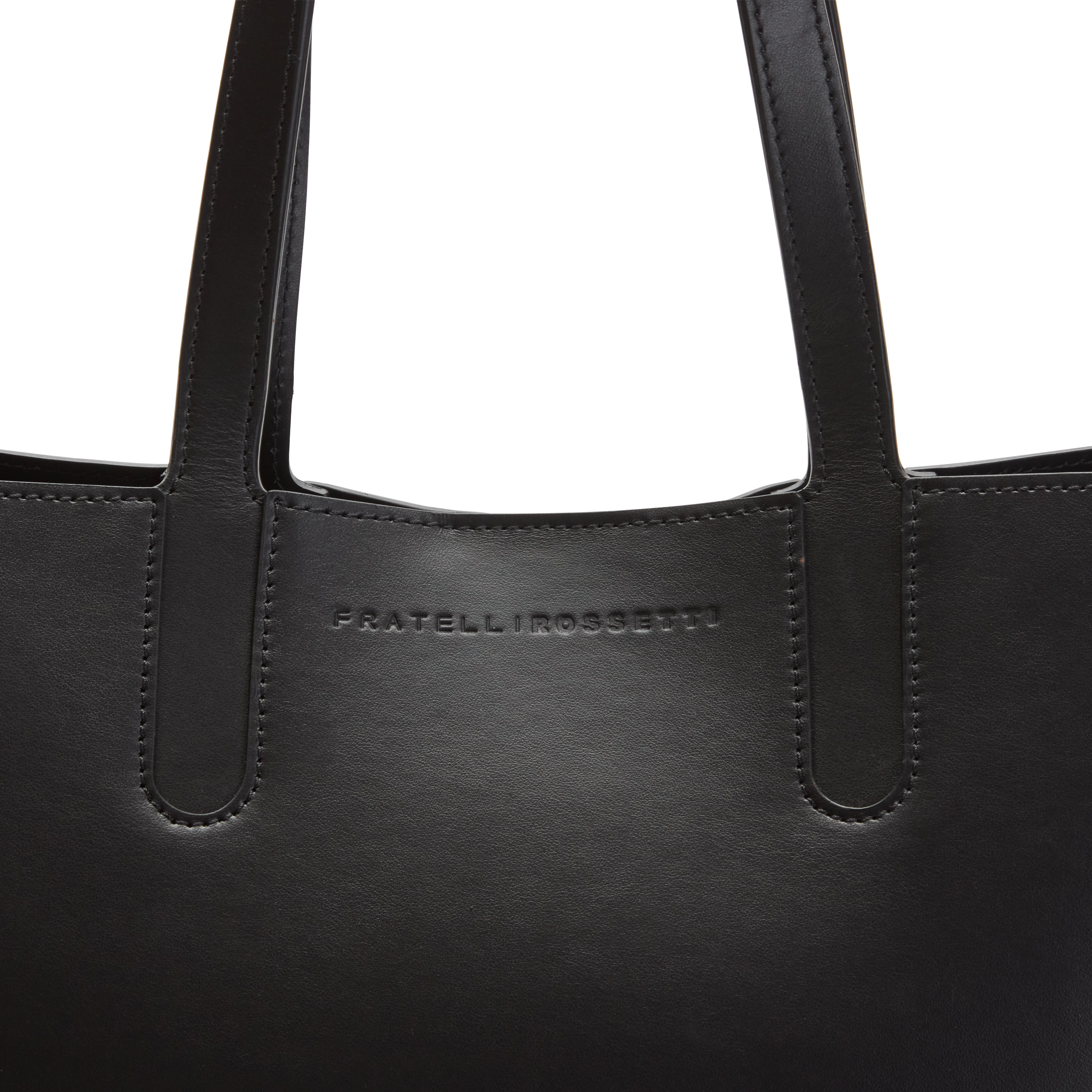F.lli Rossetti Nelly shopping bag pelle nera con pochette