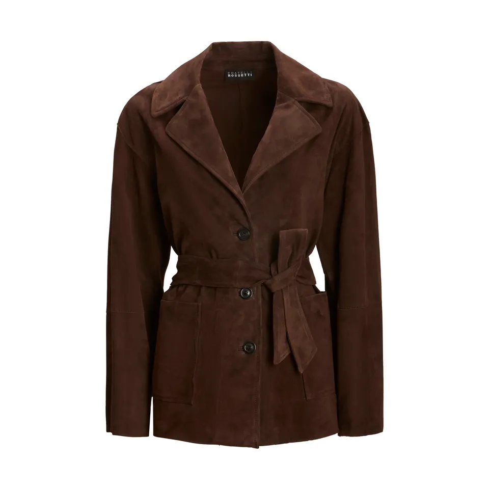 F.lli Rossetti 98325 Giacca Donna Suede Marrone Cioccolato