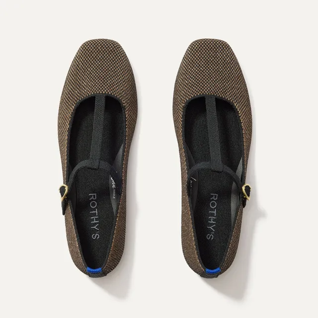 Rothy's Flats The T-Strap Mary Jane Ballerine Bronzite