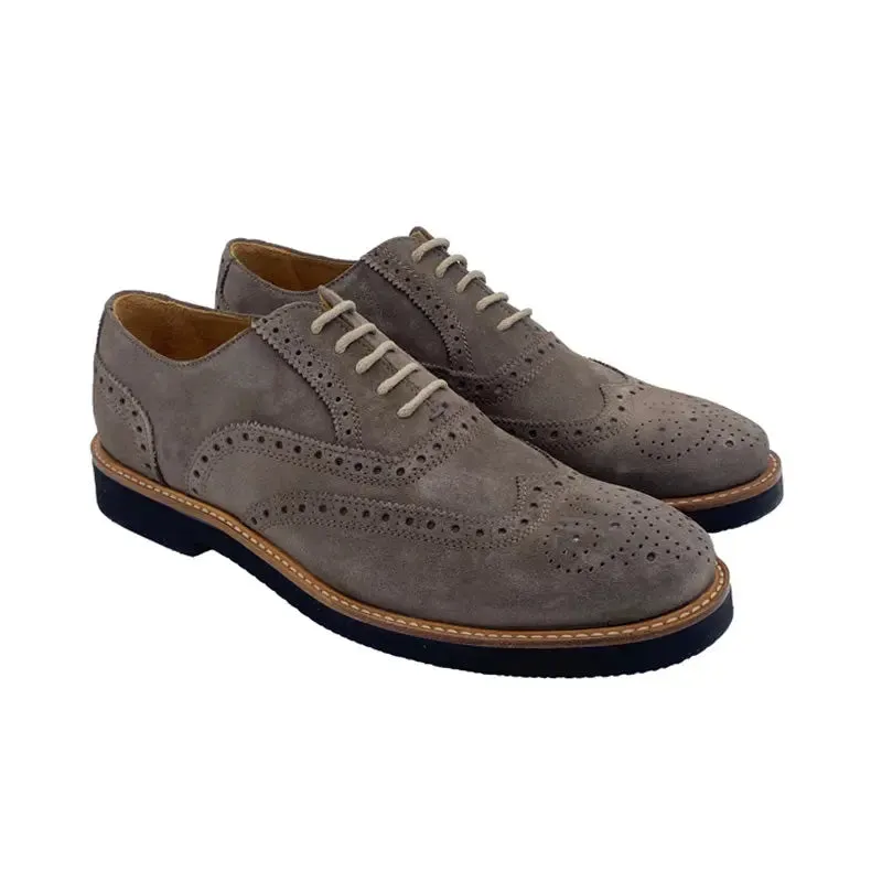 Sandro Barbera Tinte a Mano 981 Oxford camoscio taupe Vibram