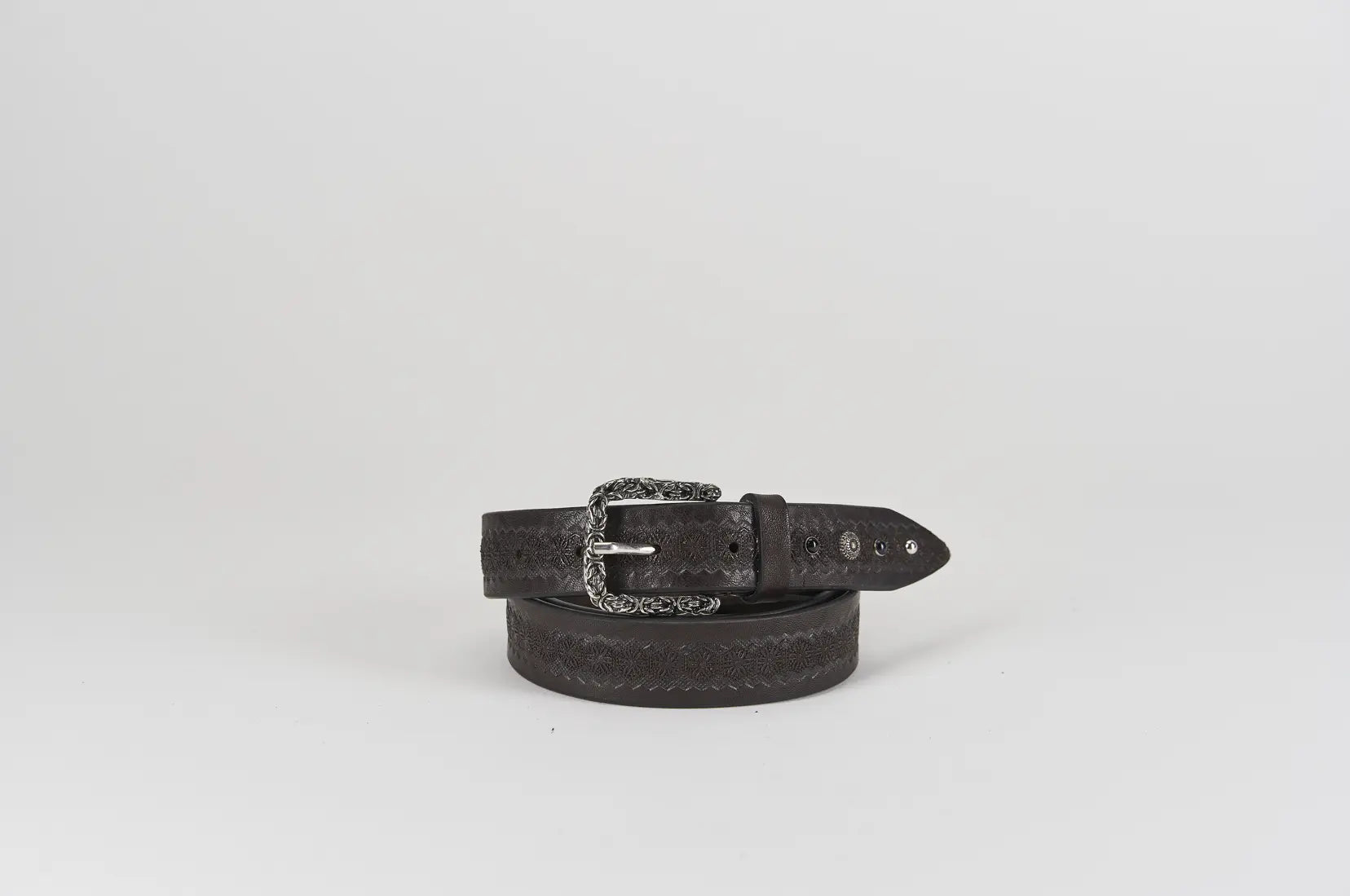 Sandro Barbera 002 30 cintura moro cuoio laserato h 3 cm