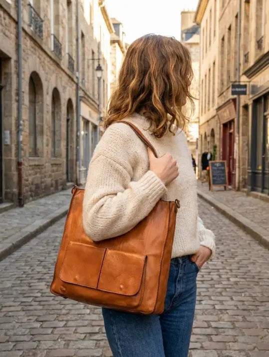 Sandro Barbera BAUN55 borsa a spalla pelle cuoio vintage