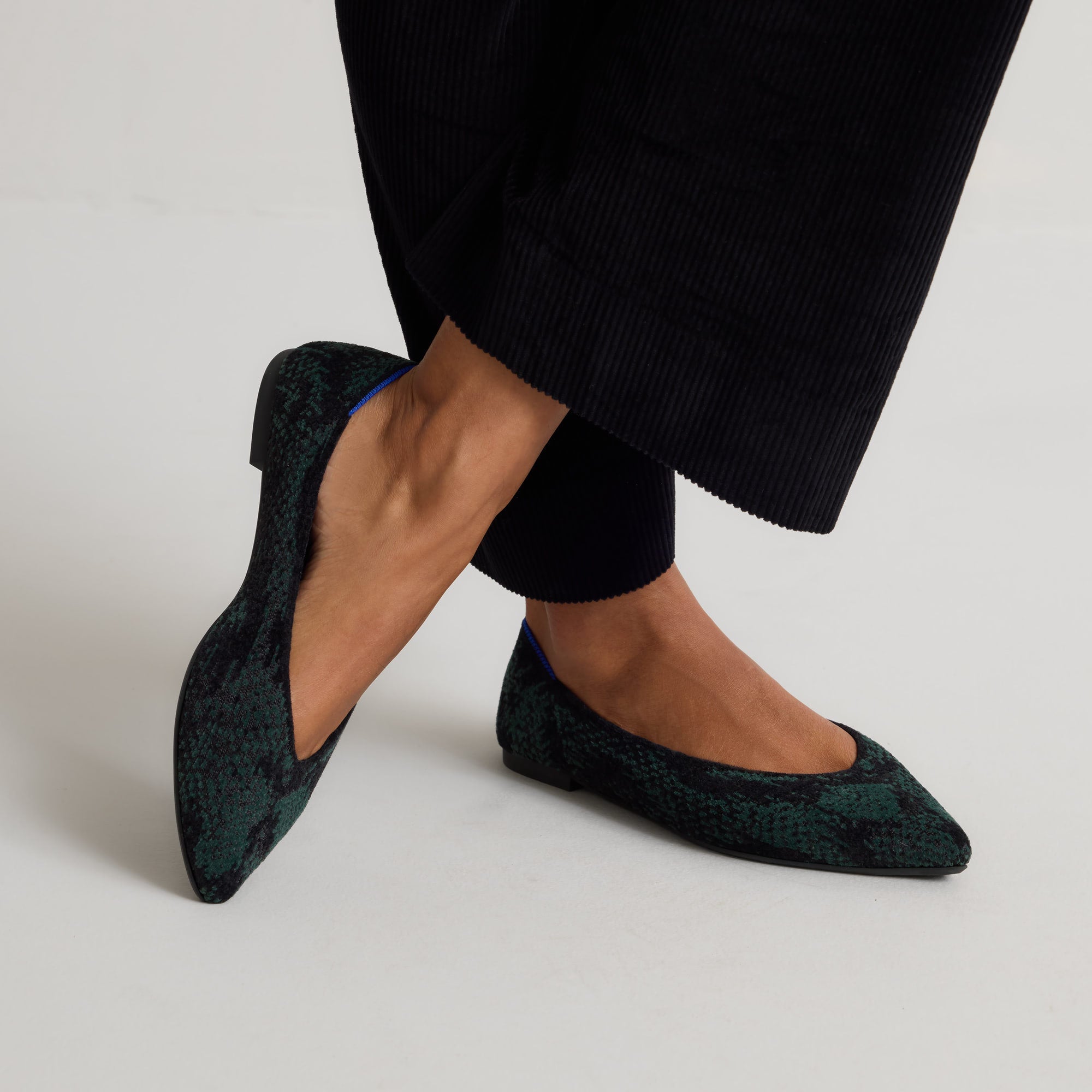 Rothy's The Point III ballerine verdi pitonate Evergreen Python