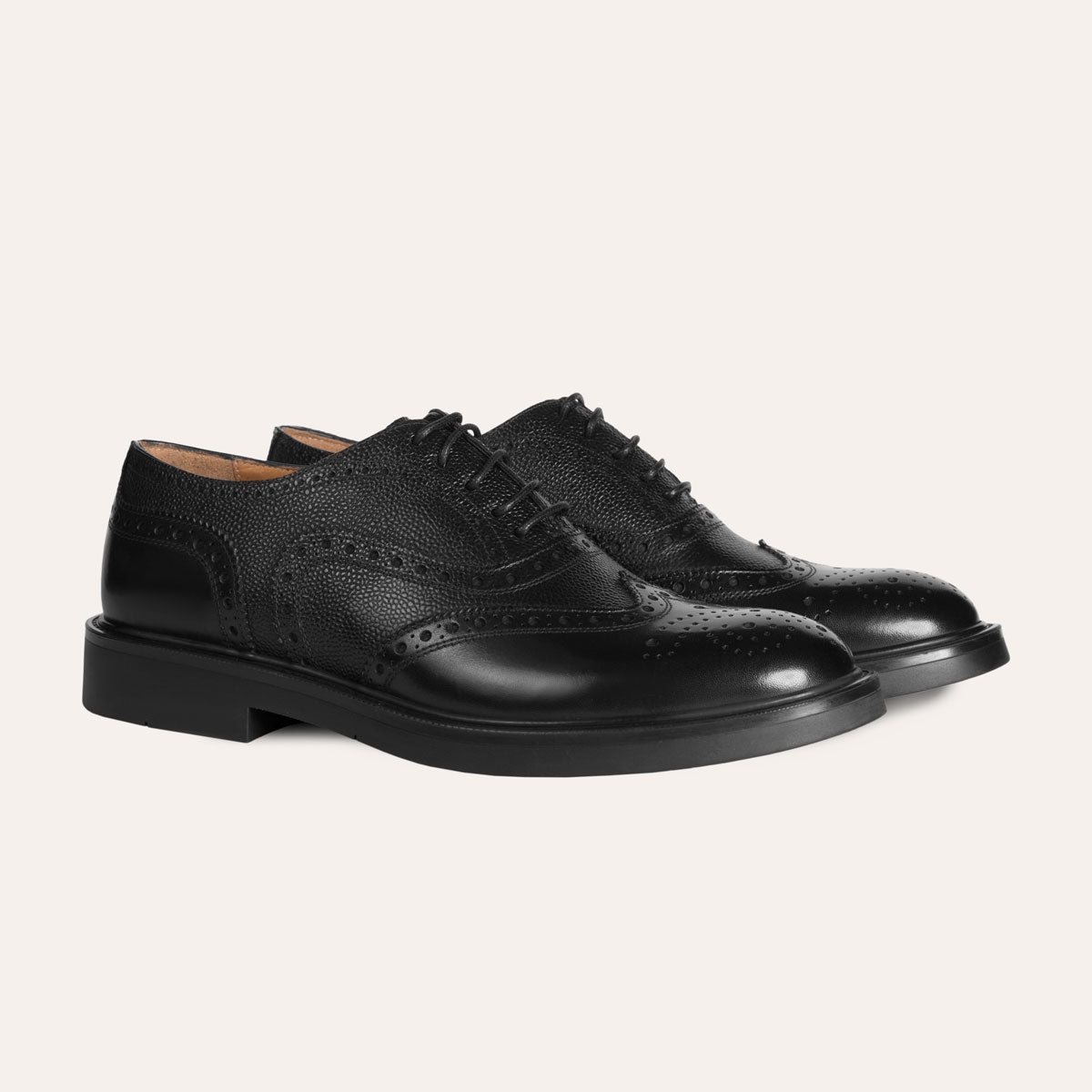 Dellovo Potito Francesina Uomo Vitello Nero Brogue
