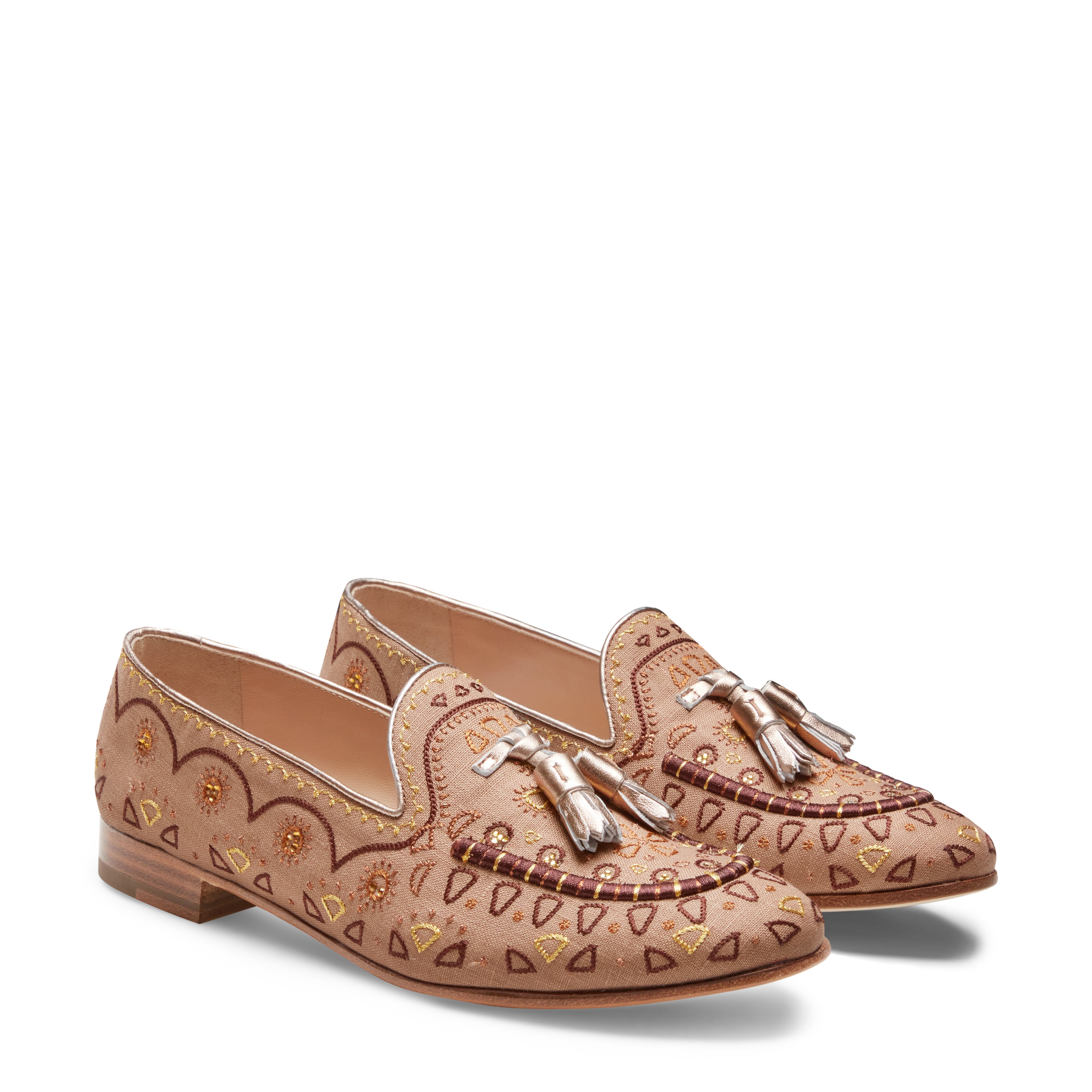 F.lli Rossetti Brera 68249 Mocassino Noce Ricamato Lino