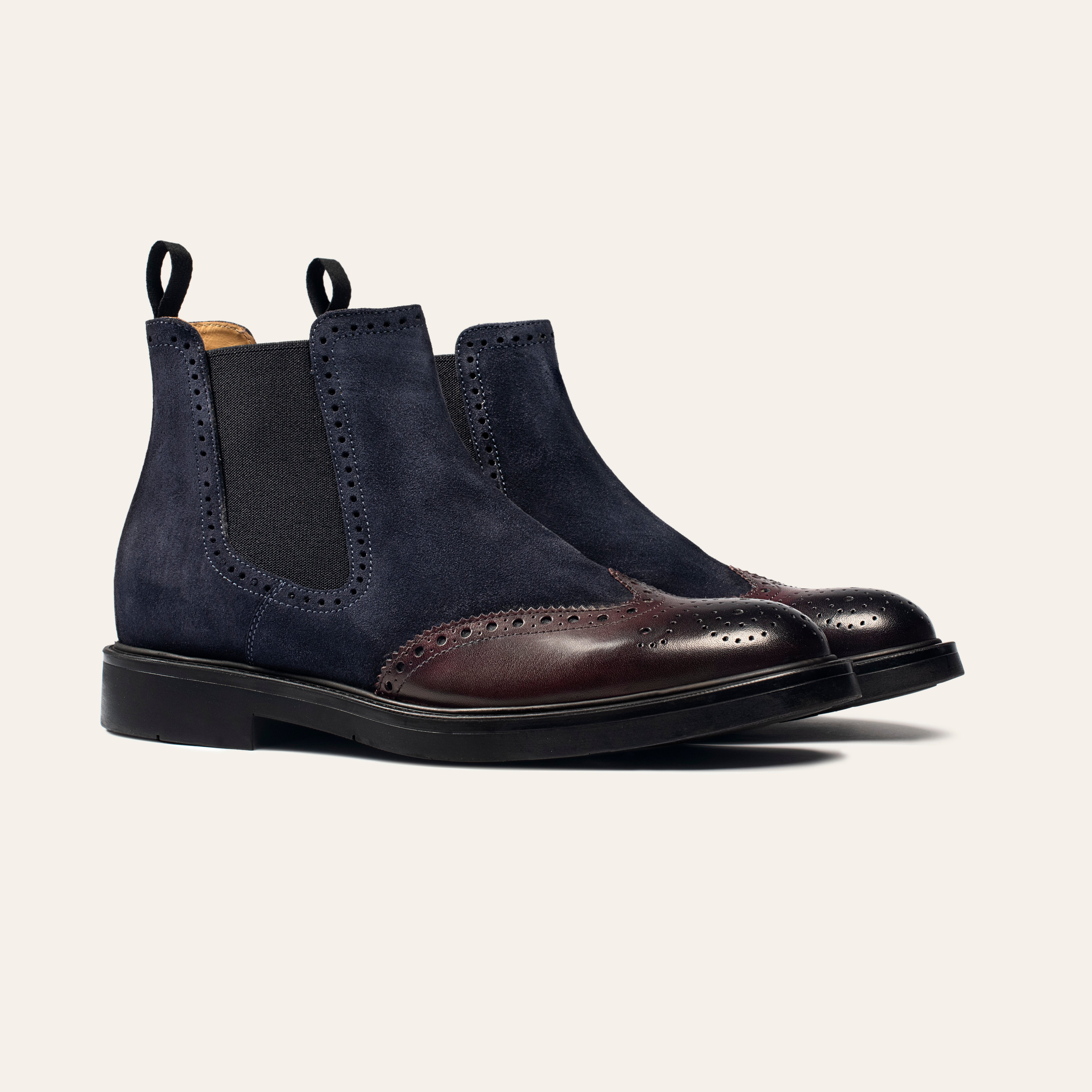 Dellovo Bruni Stivaletto Uomo nero-mility pelle bicolore