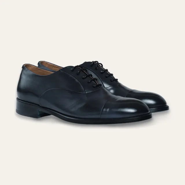 Dellovo Cilea oxford uomo pelle testa di moro