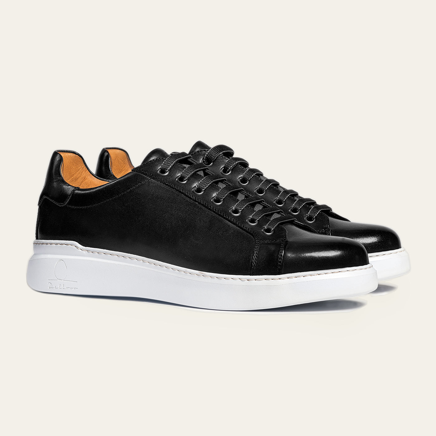 Dellovo Posillipo Sneaker Uomo Nero Pelle Vitello