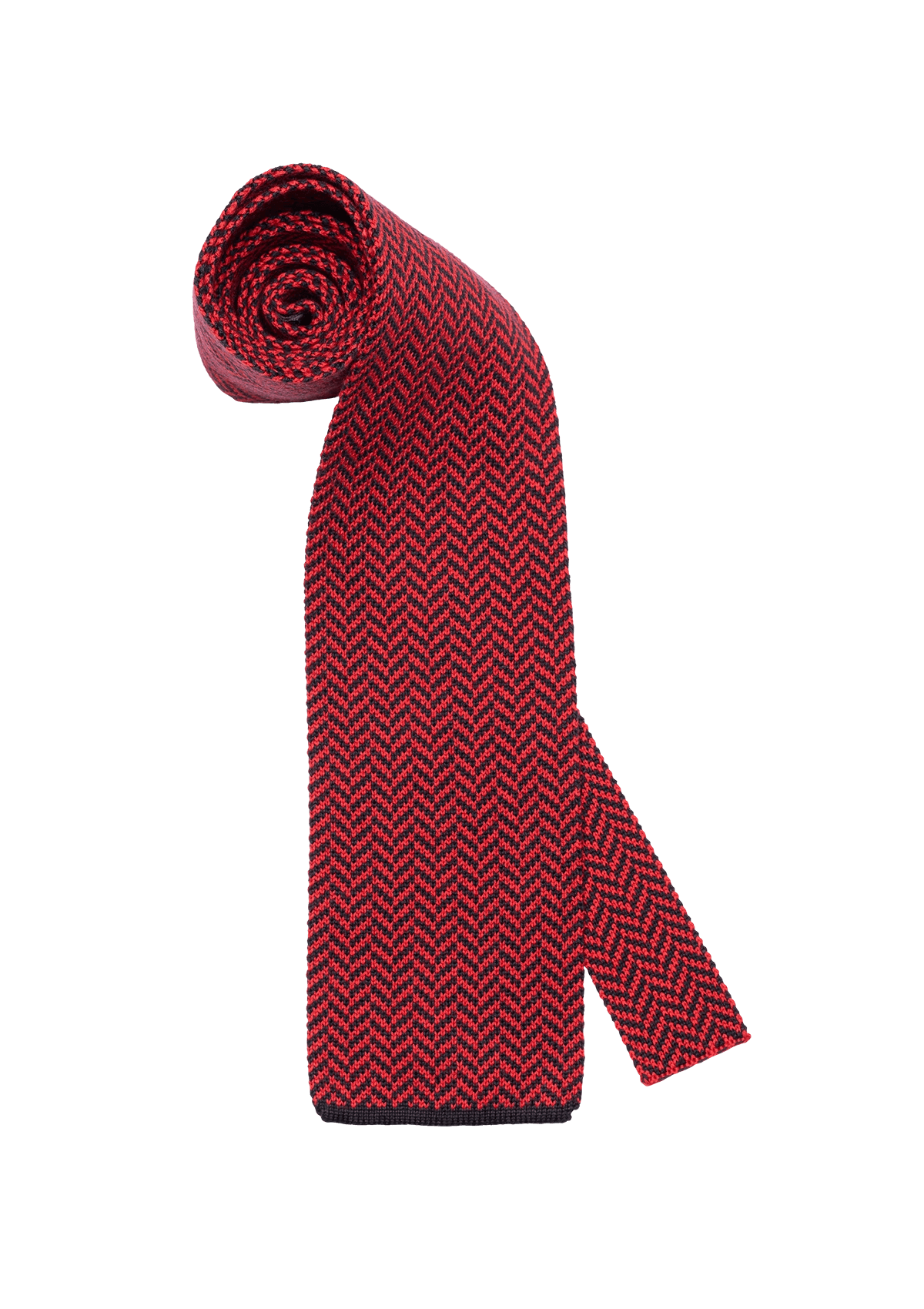 Stefano Bemer Cravatta Maglia Cotone Rosso Rubino 8 cm