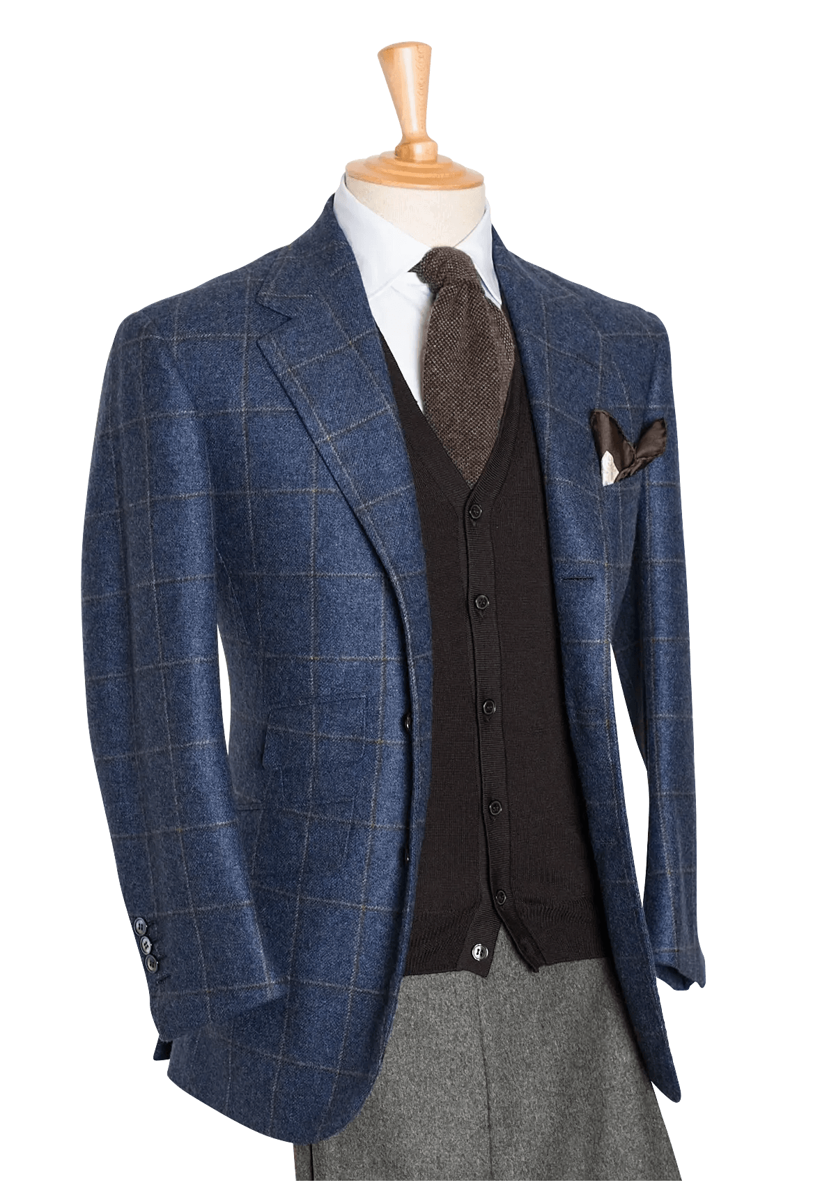 Stefano Bemer Blazers SV2026 Giacca Cashmere Blu quadri 44