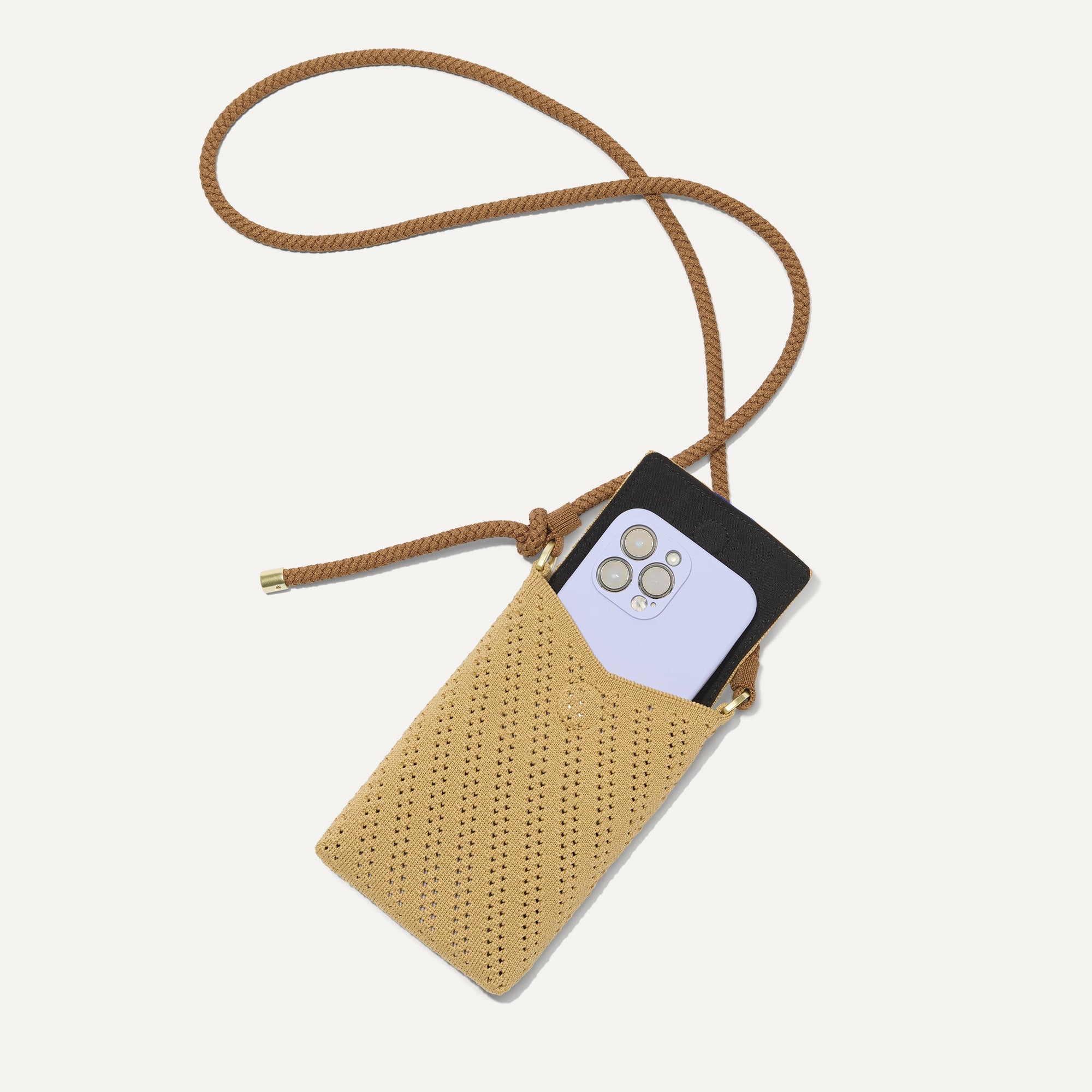 Rothy's The Phone Crossbody borsa tracolla Brown Butter Crochet
