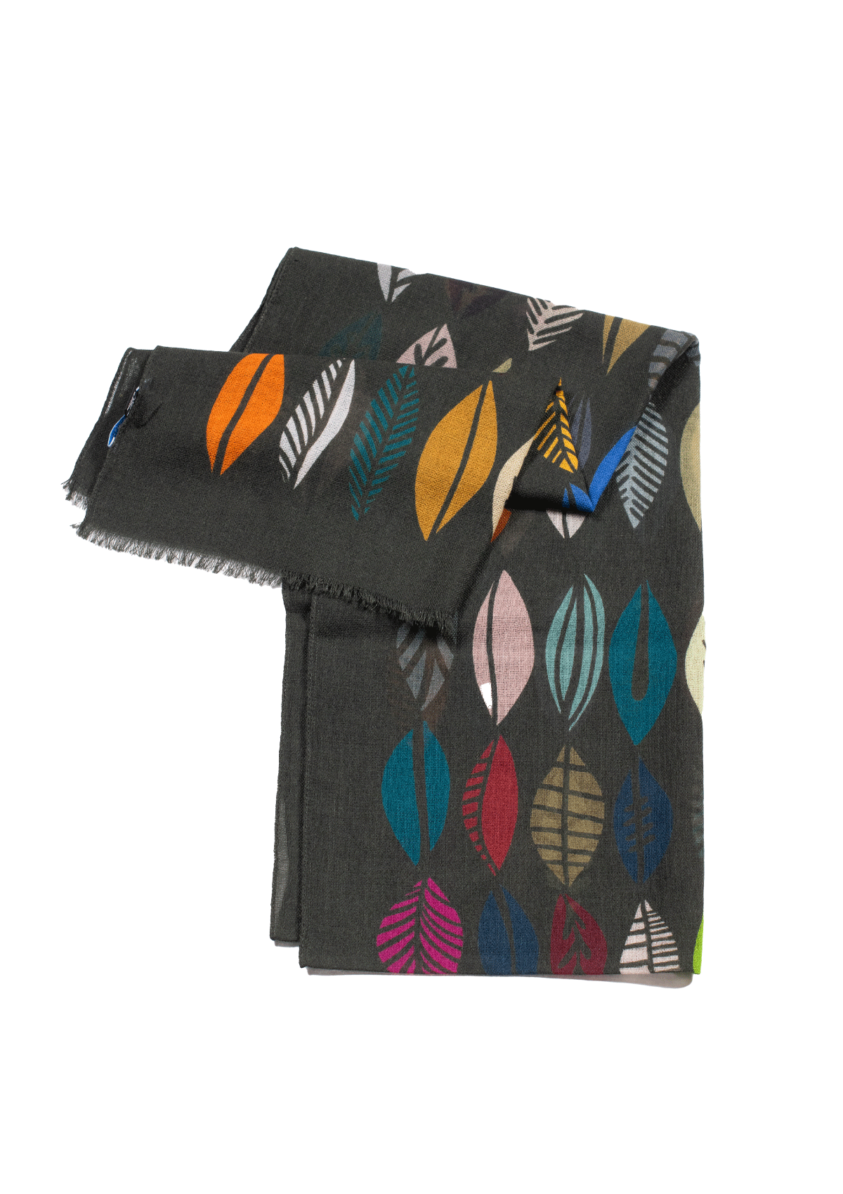 Stefano Bemer Scarves sciarpa lana verde foglie 190x55