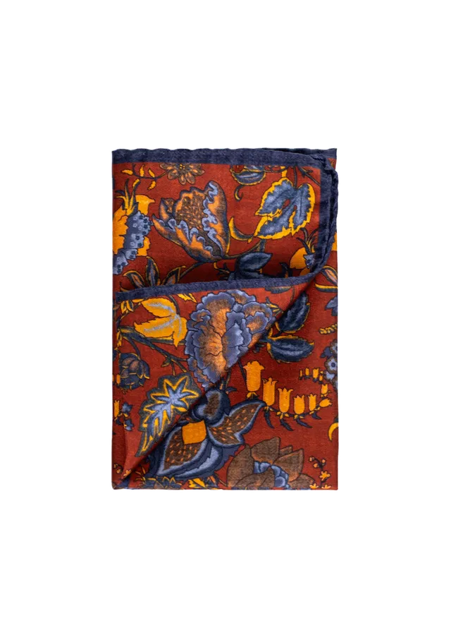 Stefano Bemer SV5004 Pochette Seta Fiori Taschino
