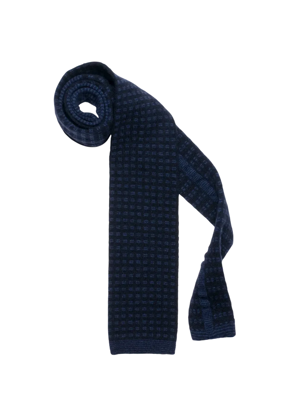 Stefano Bemer Ties Pattern 7 cravatta lana blu navy 8 cm