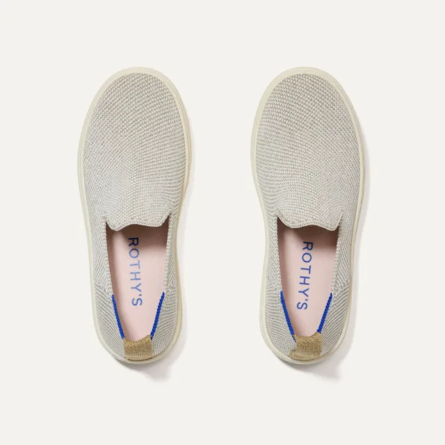 Rothy's The Kids Sneaker scarpe bambino Diamond Twill platino