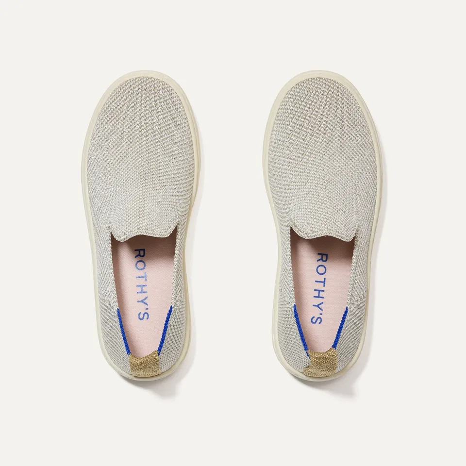 Rothy's The Kids Sneaker scarpe bambino Diamond Twill platino