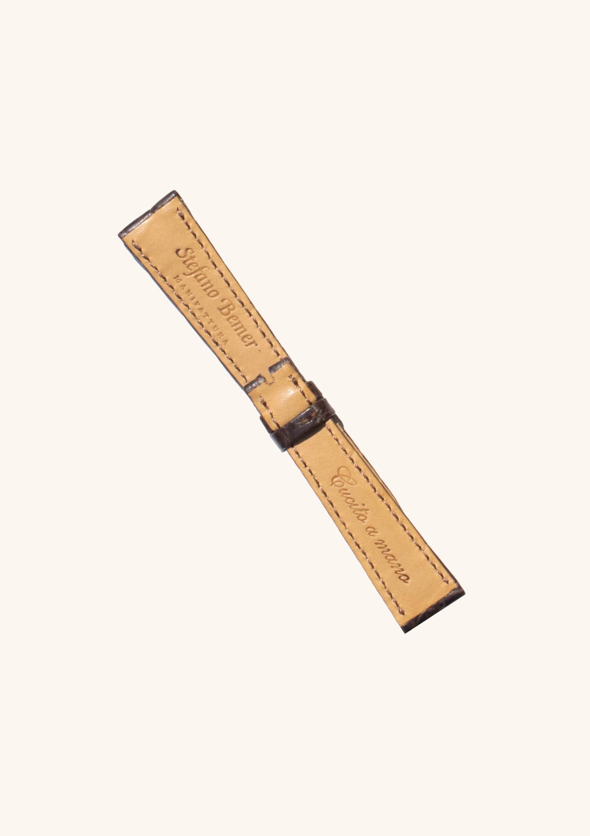 Stefano Bemer Cinturino Orologio Alligatore Marrone 18/13 mm