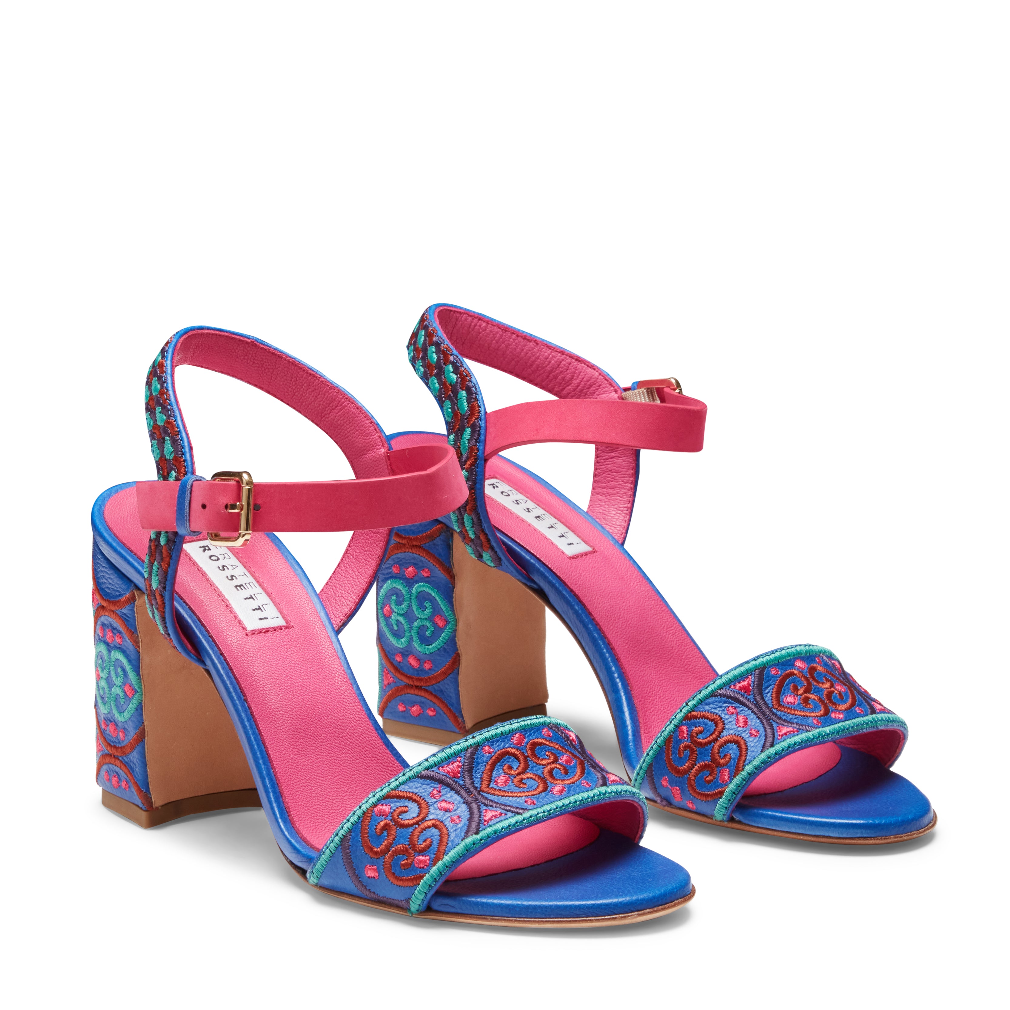 F.lli Rossetti 68265 Sandalo Ricamato Donna Blucina Tacco 80