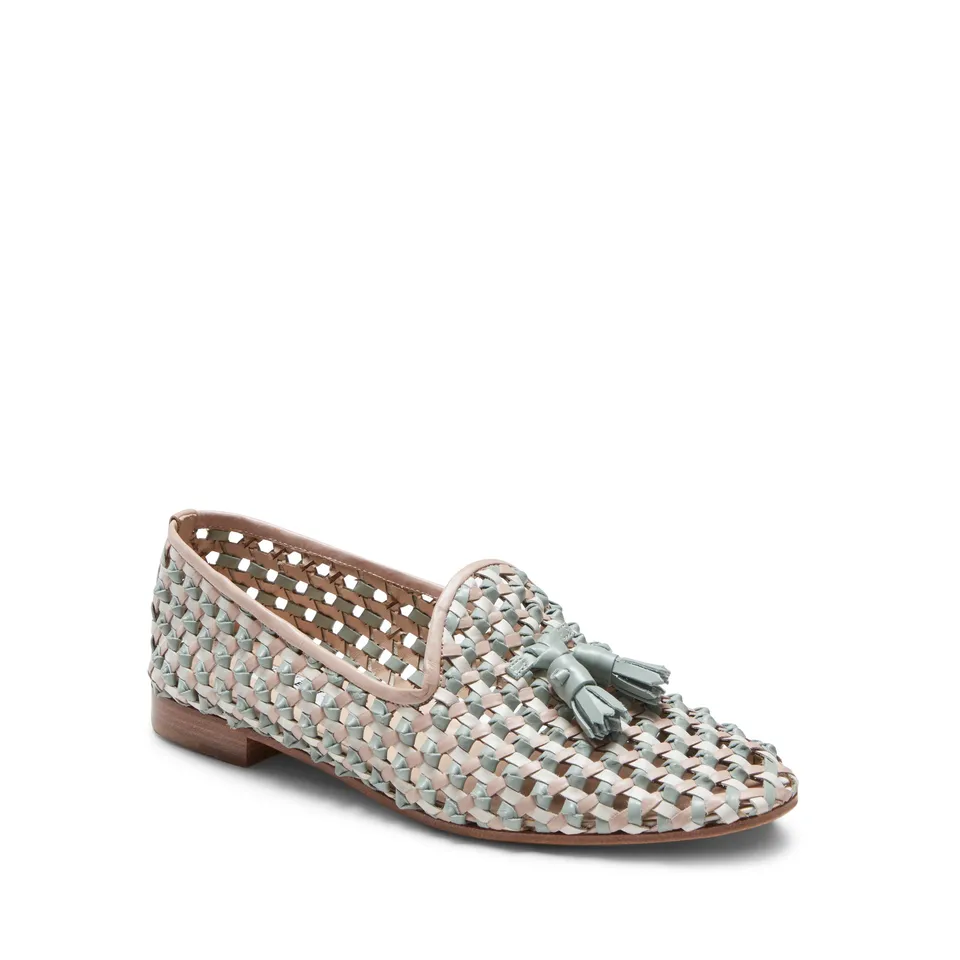 F.lli Rossetti Slipper Pelle Intrecciata Cipria Nappine
