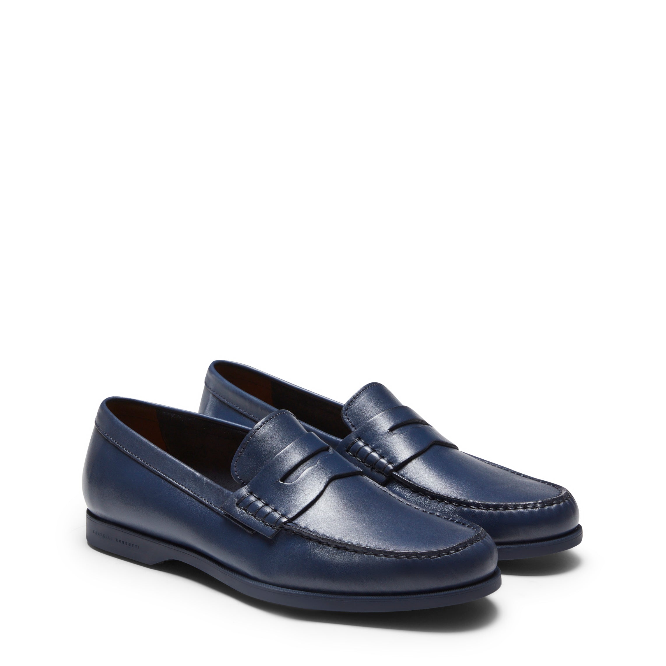 F.lli Rossetti 13305 Mocassino Pelle Uomo Blu Marine Fondo Gomma