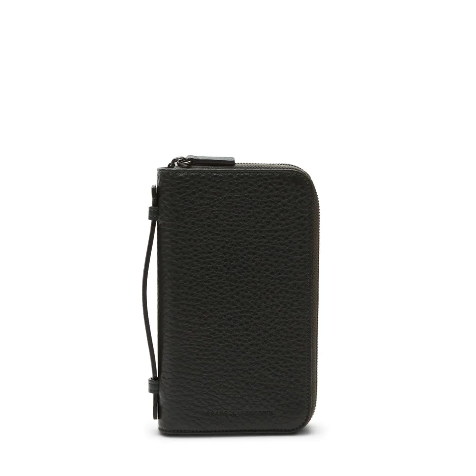 F.lli Rossetti Organizer Uomo Pelle Verde Foresta Zip