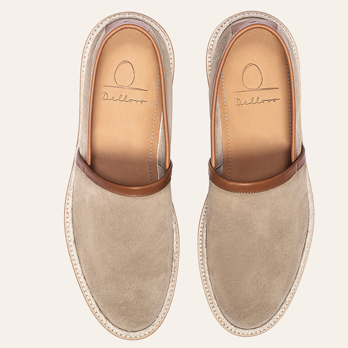 Dellovo Positano espadrillas uomo camoscio sabbia