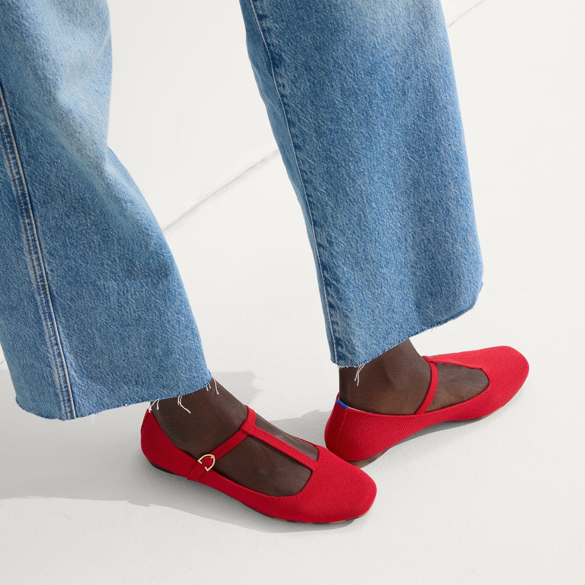 Rothy's T-Strap Mary Jane ballerine Red Crisp rosse