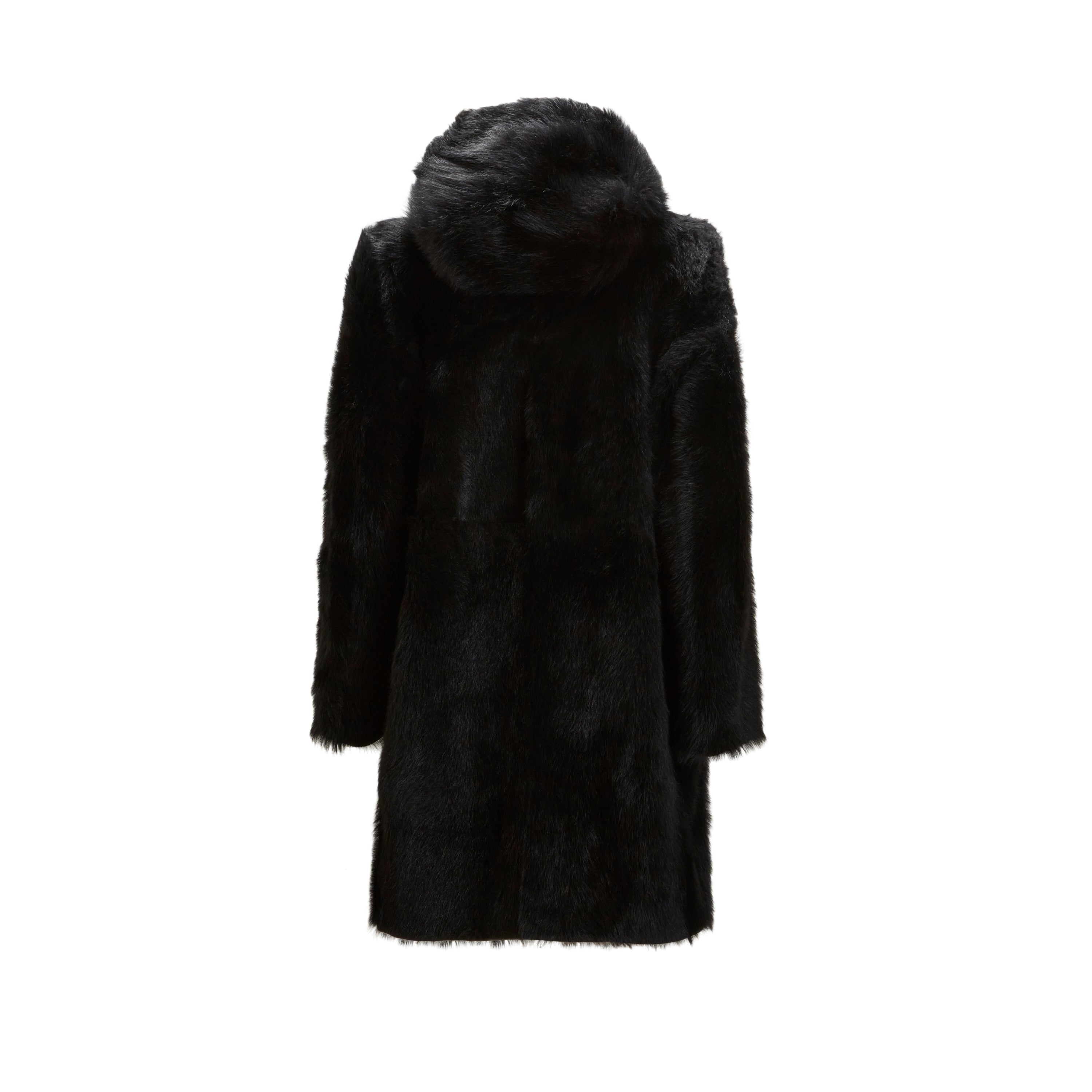 F.lli Rossetti 98413 Cappotto Shearling Nero Pelo Lungo