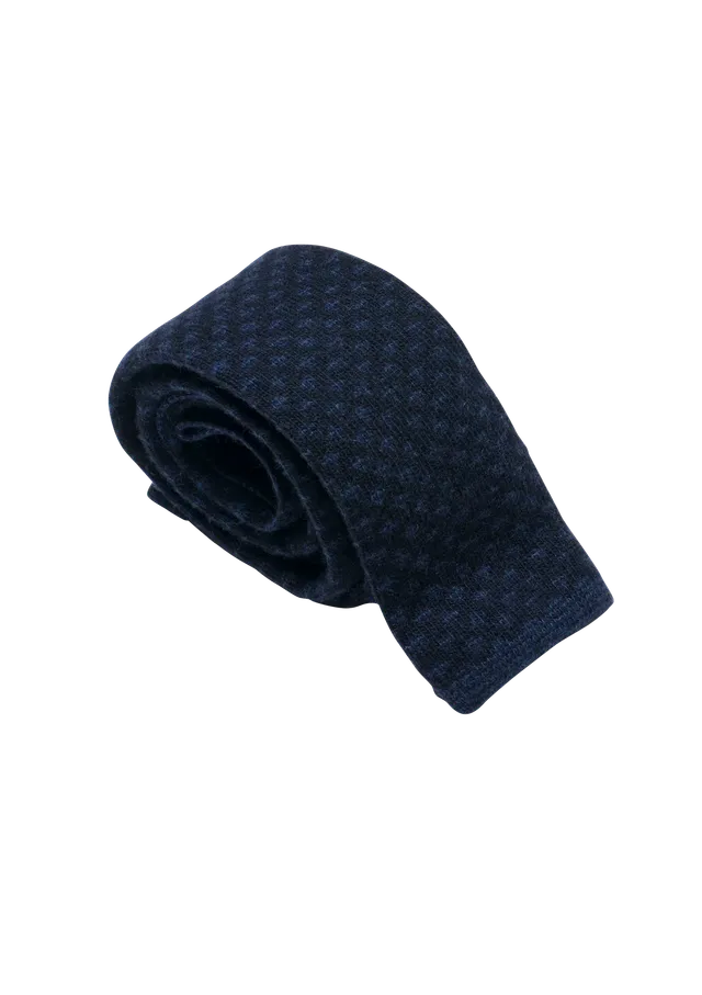 Stefano Bemer Maglia Cravatta Lana Navy Blu Pattern 8